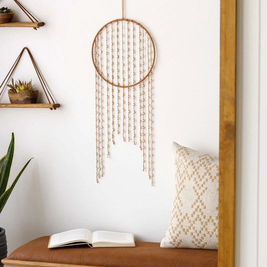 Catayauan Rust Handmade Beaded Wall Hanging Decor with Hanging Loop - Bead Tapestry, Room Art, Home Inspo for Home Decoration Needs, Celestial Aesthetic, Room Decor, Alternative Hanging Decor