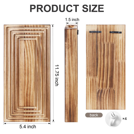 Ivydale 2-Pack Brown Wooden Hanging Wall Planter Vase - Handmade Craft Wall Decor, Aesthetic Home Decor for Living Room, Bedroom, 12.5"l x 5.9"w x 3.9"h Indoor Fake Plant Holder