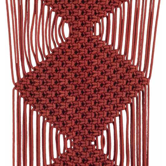 Columbio Rust Macramé Wall Hanging Decor - Hangable Boho Shabby Chic Colorful Decorative Accent for Blank Wall, Home Supplies