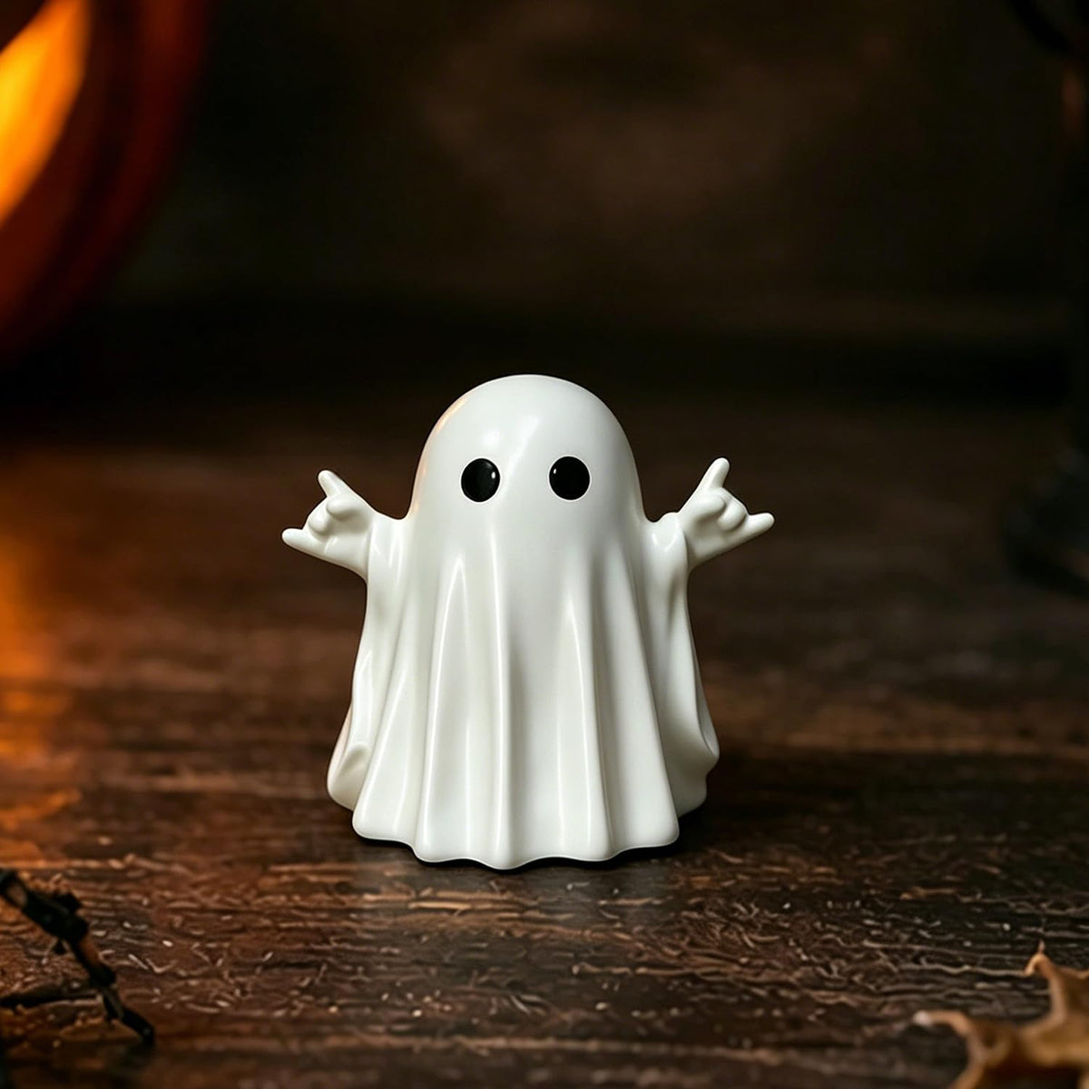 Halloween Ghost Figurine Pumpkin Spooky Resin Finger Statue Decor