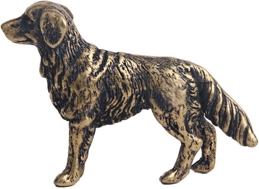 SnowOwl Brass Dog Figurine 1pcs, Small Statue House Sculptures, Animal Ornament Figurine Tea Pet Home Decor Table Office Decorative Collectible or Elders (dog-07)