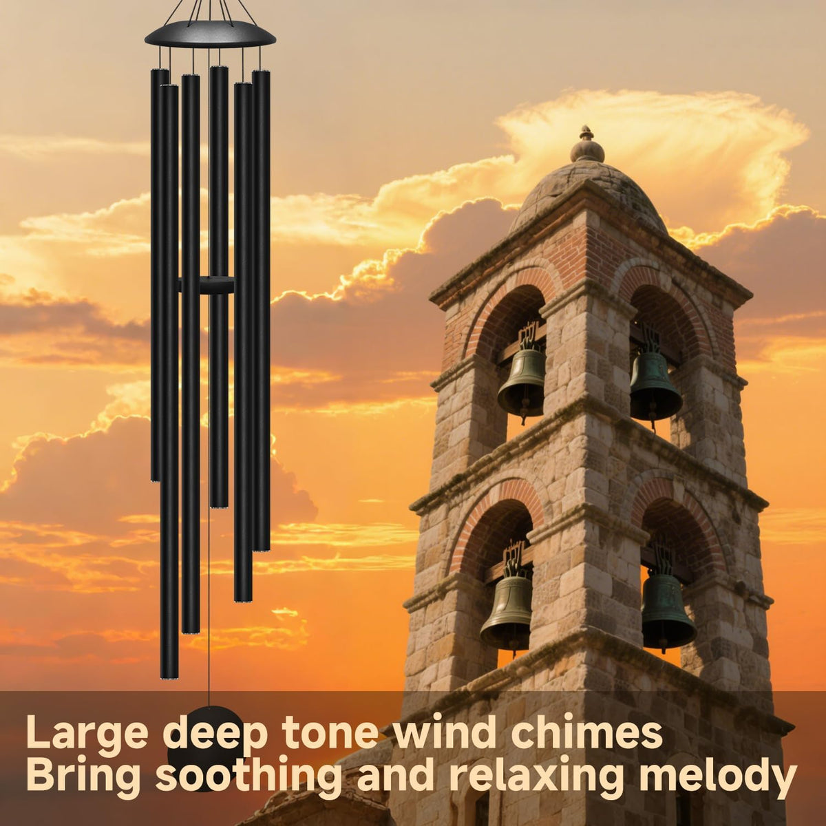 66" Extra Large Wind Chimes for Outside, 6 Thick and Bold Aluminum Tubes
