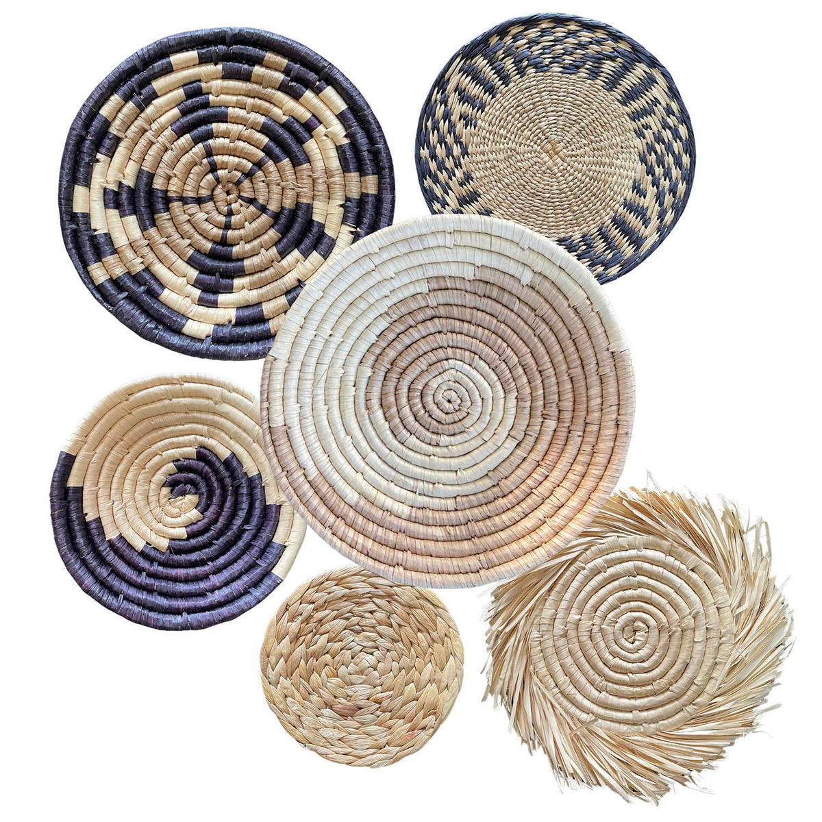 Laquedecraft Basket Wall Decor Set of 12, Natural Handwoven Wicker