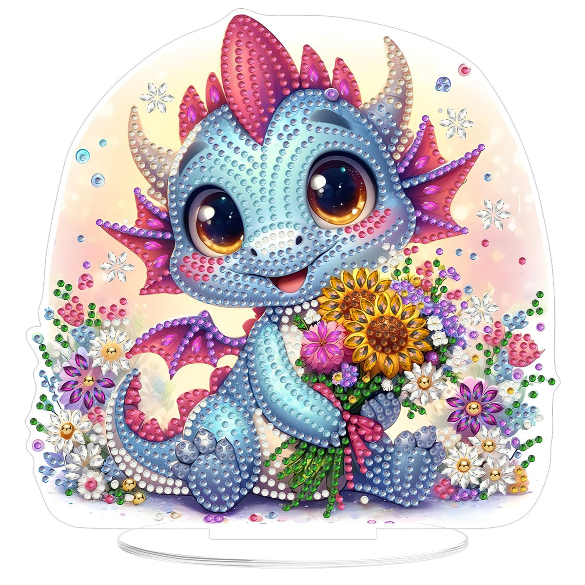 MOGTAA 5D Wolf Diamond Art Desktop Ornaments Kits for Adults Double Sided, DIY Stand Up Tabletop Ornament Animal Kits, Special Shaped Crystal Gem Art Painting for Home Office Table Decor Gift
