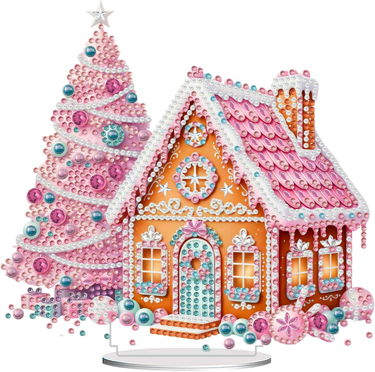 VeGuude Christmas Diamond Art Kits for Adults,DIY Acrylic Art Desktop Decor