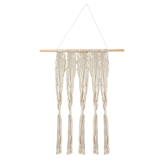 Handmade Macrame Wall Hanging Decoration - 2.5'x2' Rustic Wood Frame, Bohemian Knot Artistic Design, Whimsical Aesthetic Indoors Home Decor, Artistic Design Hanging Decor for Women